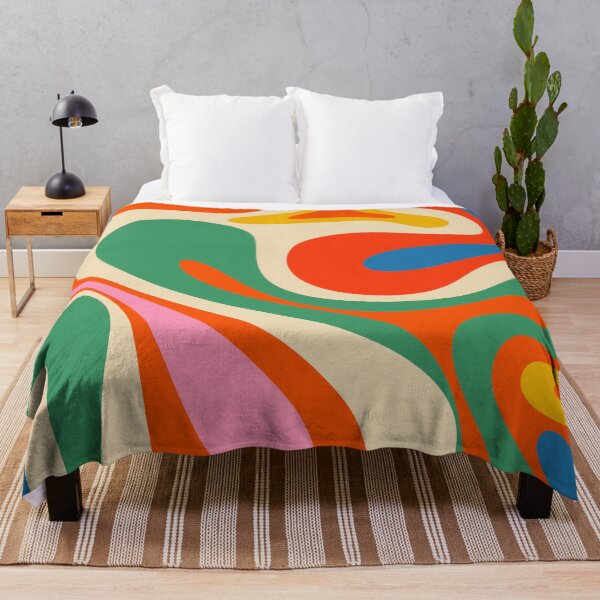 Item preview, Mod Swirl Colorful Retro Abstract Pattern in Rainbow Pop Colours designed and sold by kierkegaard.
