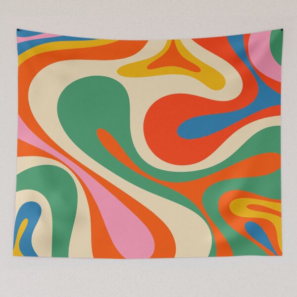 Item preview, Mod Swirl Colorful Retro Abstract Pattern in Rainbow Pop Colours designed and sold by kierkegaard.