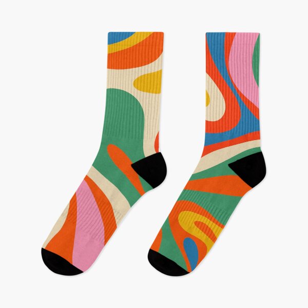 Item preview, Mod Swirl Colorful Retro Abstract Pattern in Rainbow Pop Colours designed and sold by kierkegaard.