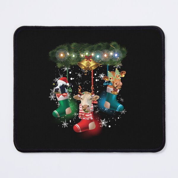 Item preview, Cow In Socks Funny Cow Reindeer Hat Santa Christmas Lights designed and sold by reginaturner.