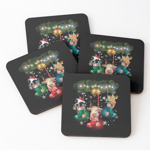 Item preview, Cow In Socks Funny Cow Reindeer Hat Santa Christmas Lights designed and sold by reginaturner.