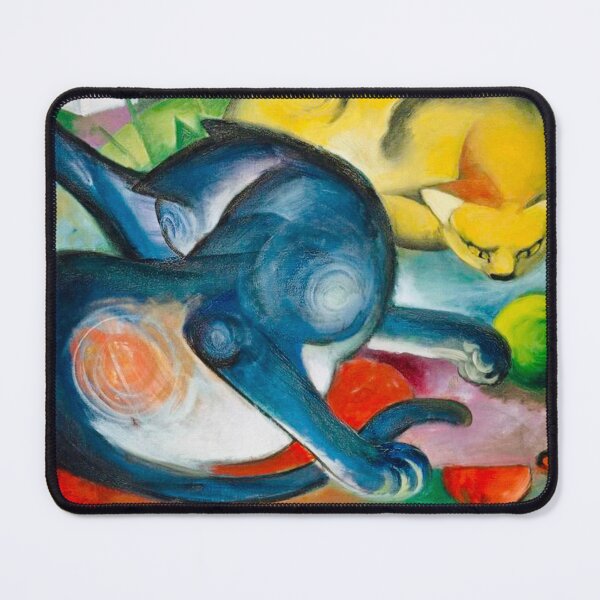 Item preview, Two Cats, Blue and Yellow by Franz Marc designed and sold by WonderweissStudio.