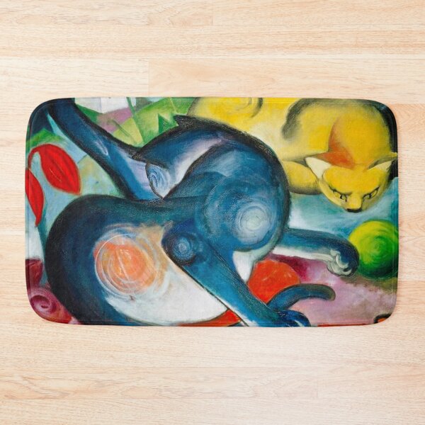 Item preview, Two Cats, Blue and Yellow by Franz Marc designed and sold by WonderweissStudio.