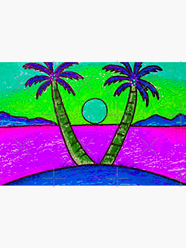 isla tropical para colorear