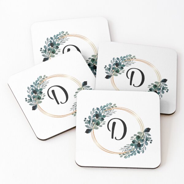 Item preview, Monogram Letter D | Laurels with Gold Borders designed and sold by JustSeasons.