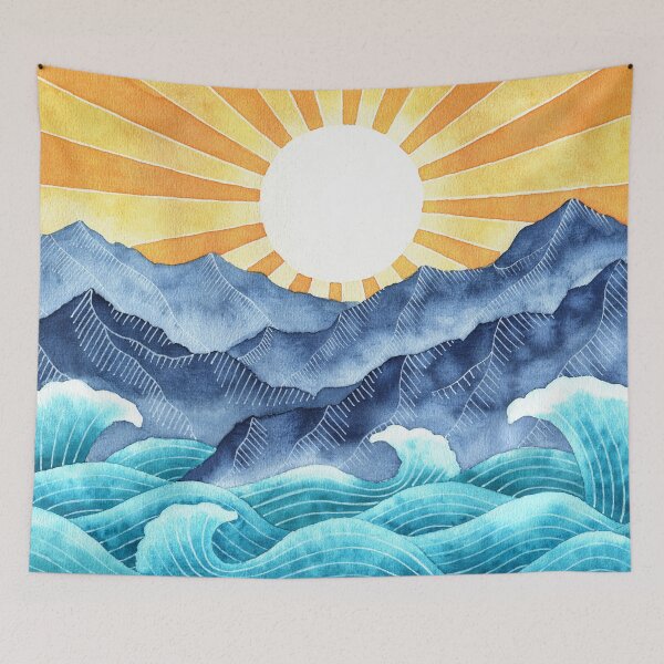 Item preview, Flow of the ocean at sunrise designed and sold by symmetreeart.