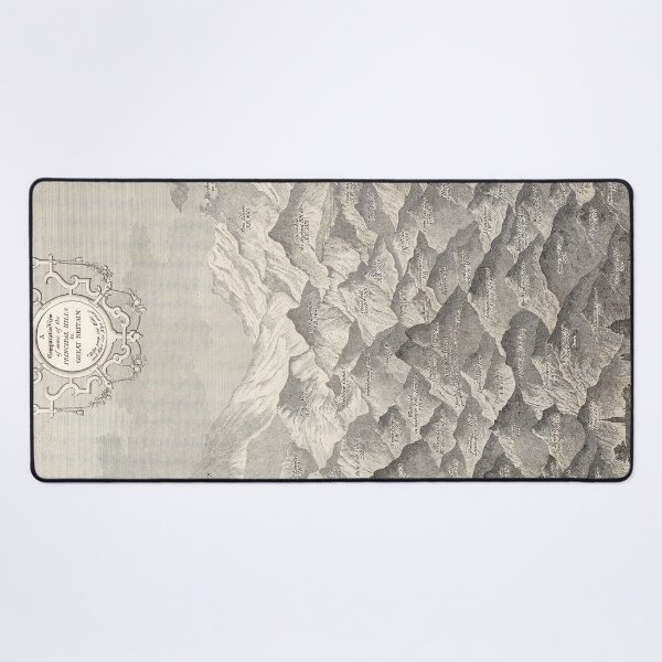 Item preview, Vintage Map of Hills and Mountains in Great Britain, 1837 designed and sold by VintageArchive.