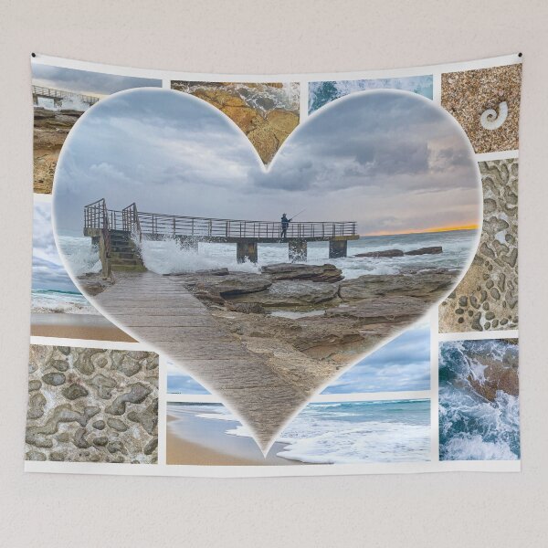 Item preview, Jetty Collage white heart designed and sold by DitDot-Art.