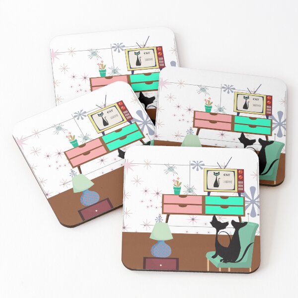 Item preview, Retro Kitties Watching the Cat News designed and sold by LisWilliams.