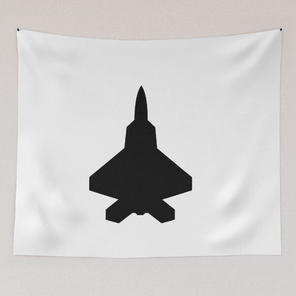 Item preview, Simple minimalist jet fighter F22 plain black designed and sold by avionbubble.