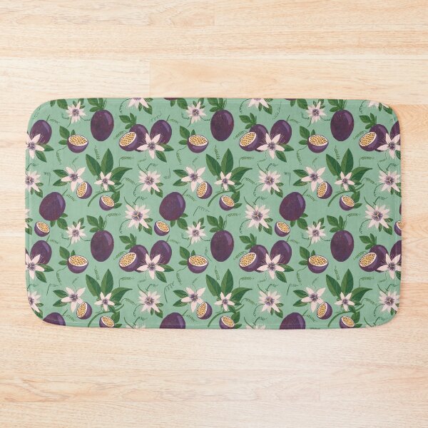 Item preview, Passion fruit and Passion flower turquoise summer pattern designed and sold by autumnchu.