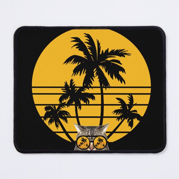 Item preview, Cat in Sunglasses on Vacation, Sunglasses with Palm Trees in Reflection designed and sold by AlfabetDesign.