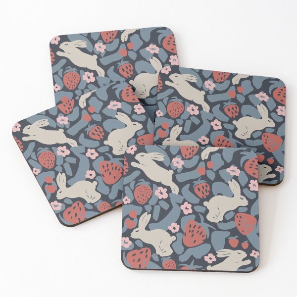 Item preview, Rabbit and Strawberry Flower Pattern designed and sold by mycologists.