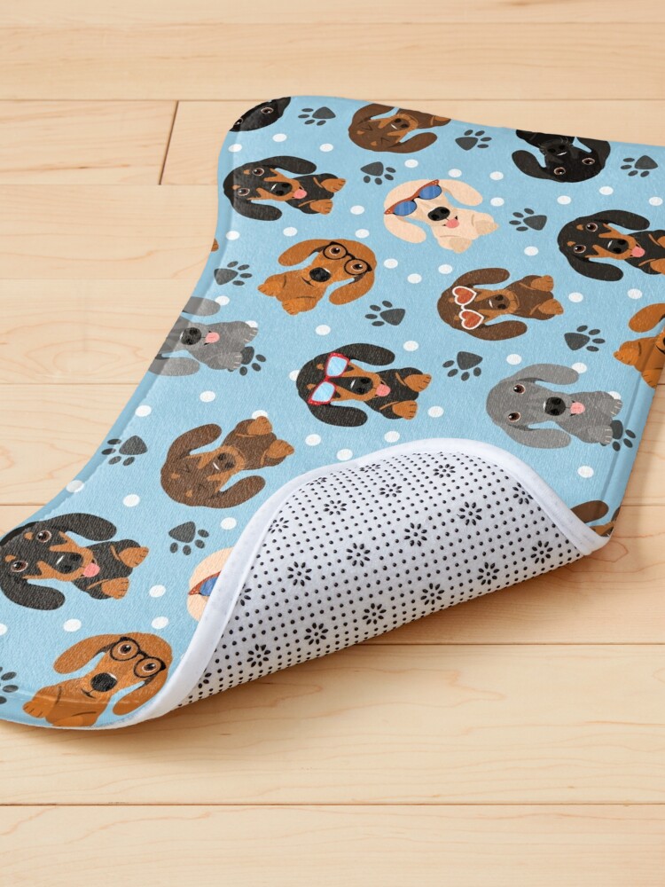 Disover Happy Dachshund Sausage Dogs - Pet Bowls Mat