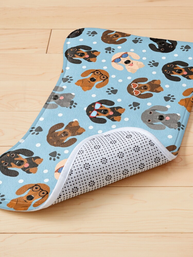 Discover Happy Dachshund Sausage Dogs - Pet Bowls Mat