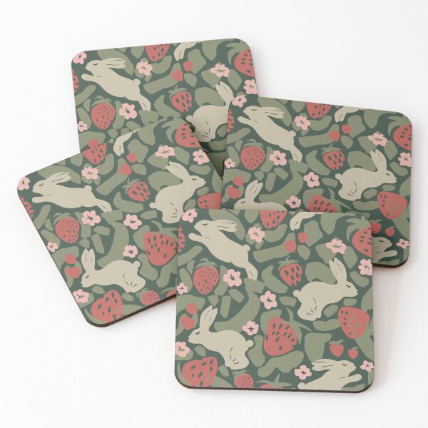Item preview, Rabbit and Strawberry Flower Pattern designed and sold by mycologists.