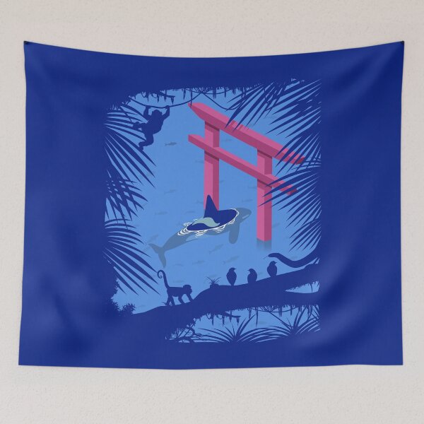 Item preview, Orca under Japanese Torii designed and sold by albertocubatas.