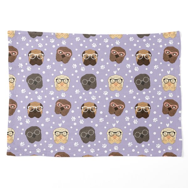 Cute Shar Pei Dogs with Glasses Pet Blanket