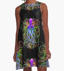 Octopus Psychedelic Luminescence A-Line Dress