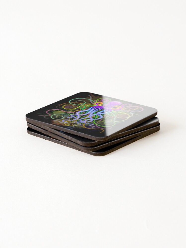 Alternate view of Octopus Psychedelic Luminescence Coasters (Set of 4)