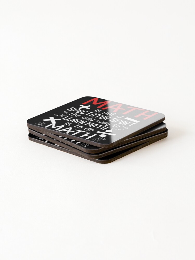 Thumbnail 4 of 5, Coasters (Set of 4), The Only Way To Learn Math Is To Do Math designed and sold by SunsetGloww.