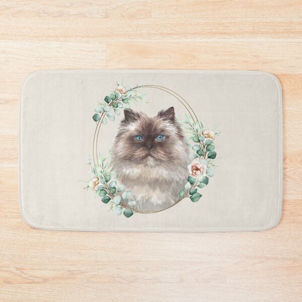 Item preview, Himalayan Cat in a Floral Gold Wreath Frame designed and sold by Alicia Chee.