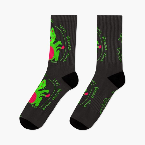 Item preview, green cat designed and sold by Rompeolas.