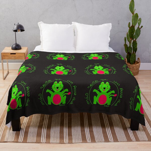 Item preview, green cat designed and sold by Rompeolas.