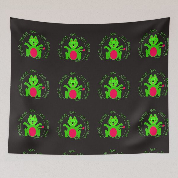 Item preview, green cat designed and sold by Rompeolas.
