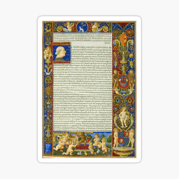 Artikel-Vorschau von Beleuchtetes Manuskript der mittelalterlichen Renaissance – Historia delle cose facte dallo invictisimo duca Francesco Sforza – Italienische Mailänder Geschichte, designt und verkauft von Vintage-TM.