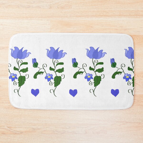 Item preview, Blue embroidered flower painted border design home decor designed and sold by virtualedu.