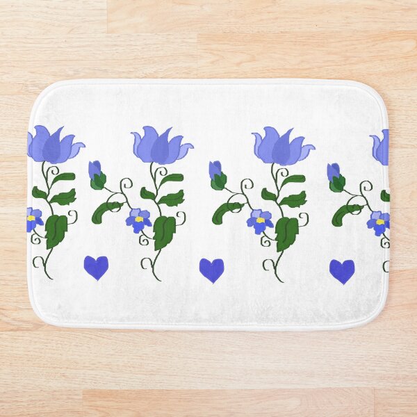 Aperçu de l'œuvre Décor à la maison de conception de bordure peinte de fleurs brodées bleues créée et vendue par virtualedu.