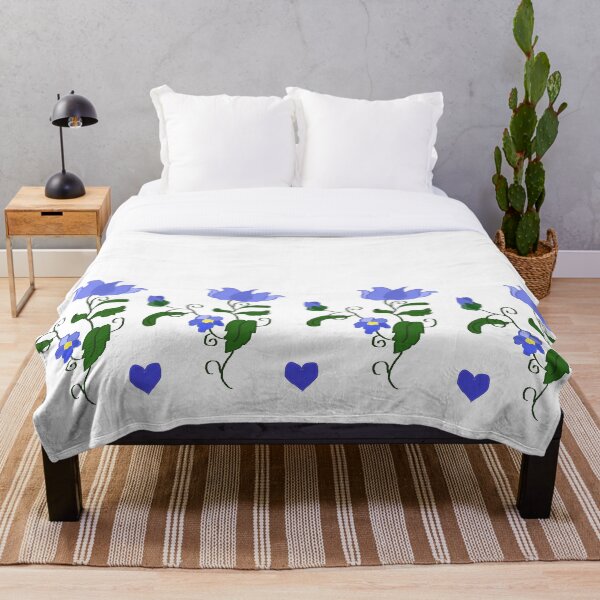 Item preview, Blue embroidered flower painted border design home decor designed and sold by virtualedu.