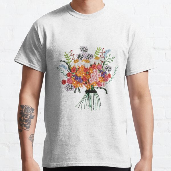 Embroidery Flower T-Shirts for Sale | Redbubble