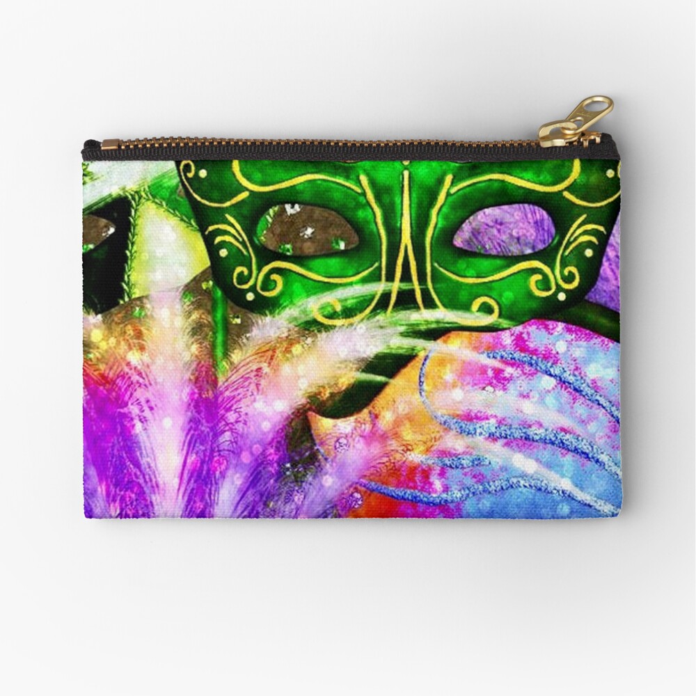 mardi gras zipper bead bags