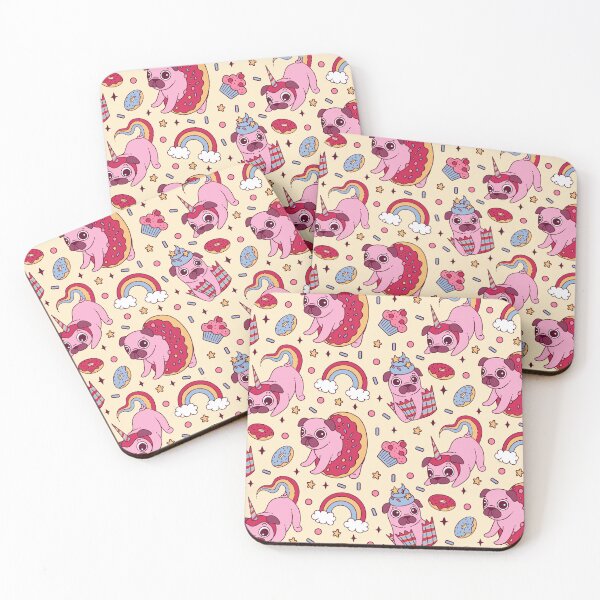 Item preview, Pug unicorn pattern - cute gift designed and sold by Paperfly Studio.