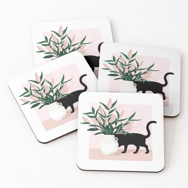 Item preview, Cat Hiding Behind Tulip Vase designed and sold by zykydesigns.