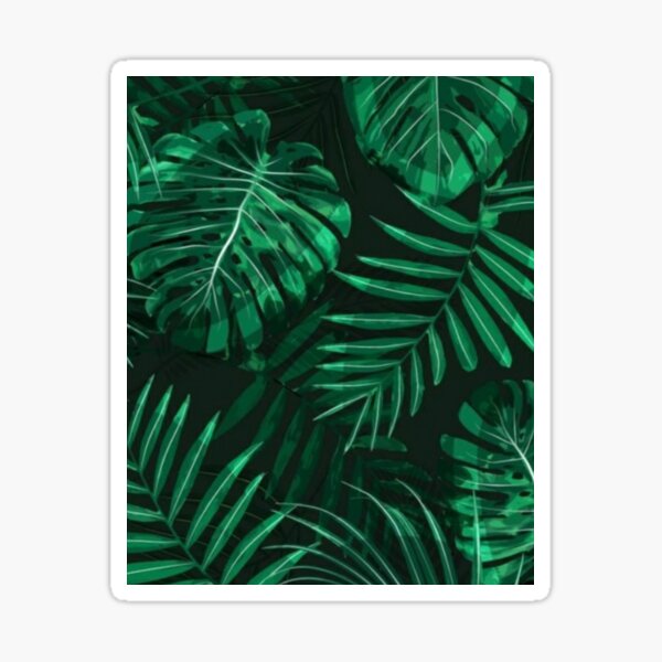 Green leaf pattern Sticker