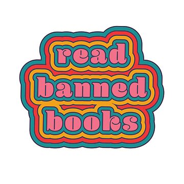 Artwork thumbnail, Read Banned Books groovy 70s vintage vibe free speech by timoriedy