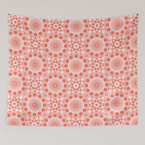 Item preview, Retro Floral Wallpaper - Pink designed and sold by latheandquill.