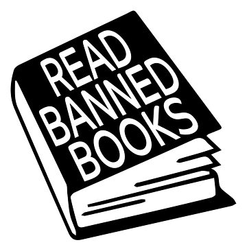 Artwork thumbnail, Read Banned Books sticker black white free speech by timoriedy