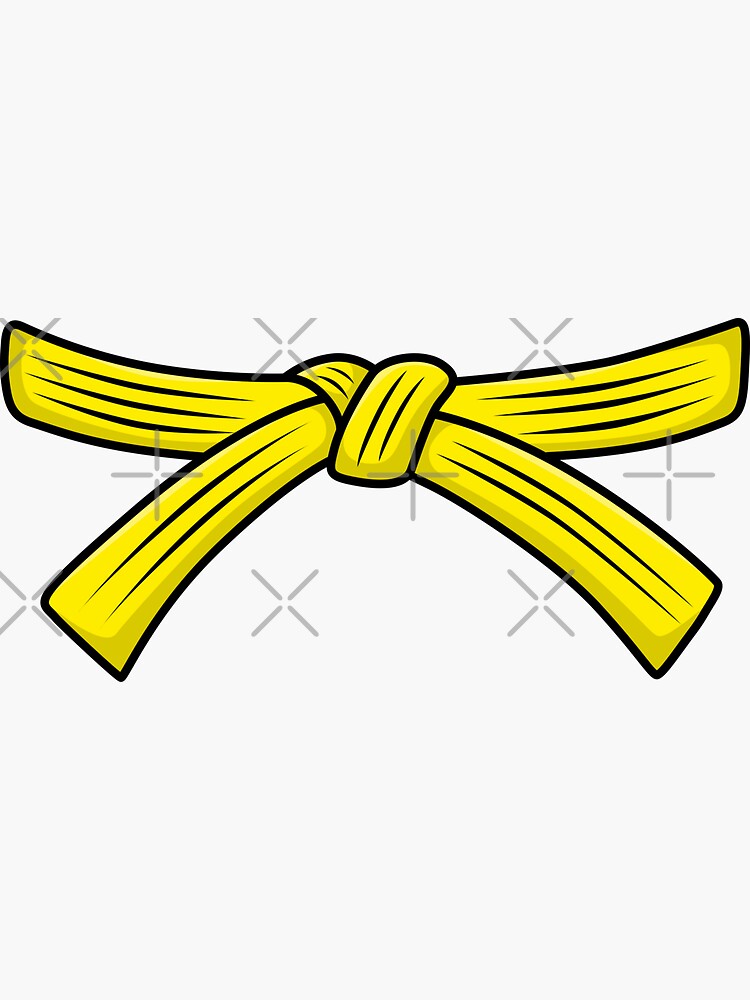 Pegatina for Sale con la obra «Cinturón de judo cinturón amarillo Judo 5º  Kyu Obi, Jiu-Jitsu, Aikido» de LaundryFactory