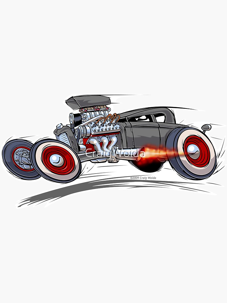 Thumbnail 3 of 3, Sticker, Fine Tooned Rat Rod designed and sold by CraigWoida.