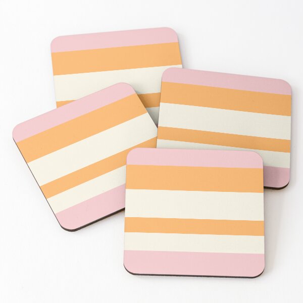 Item preview, Summer Vibes Happy Stripes in Pink Orange and White designed and sold by ECMazurDesign.