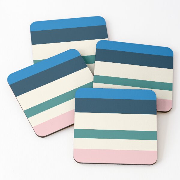 Item preview,  Summer Vibes Happy Stripes in Pink Blue and Green designed and sold by ECMazurDesign.