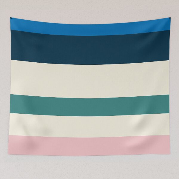 Item preview,  Summer Vibes Happy Stripes in Pink Blue and Green designed and sold by ECMazurDesign.