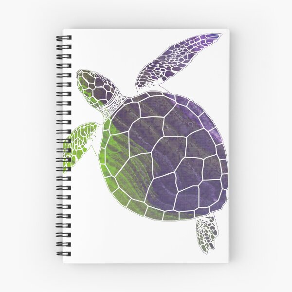 Item preview, Bright Green and Dark Purple Colorful Sea Turtle 7 - Abstract Minimal Marble Fluid Art Paint Beach Art designed and sold by MLA-Artwork.