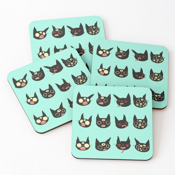 Item preview, Black Cat Heads, Creepy Cute Kitten Creatures designed and sold by cellsdividing.