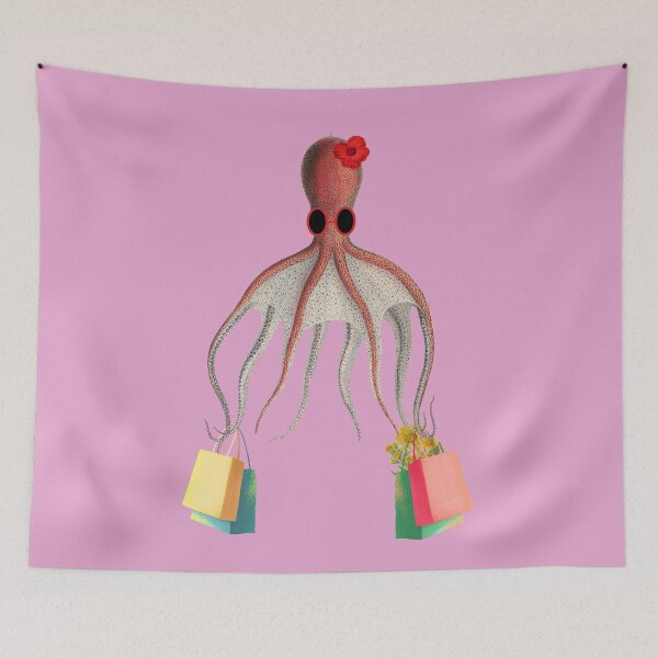 Item preview, Minimalist Shopping Lady Octopus  designed and sold by cerenalkan.