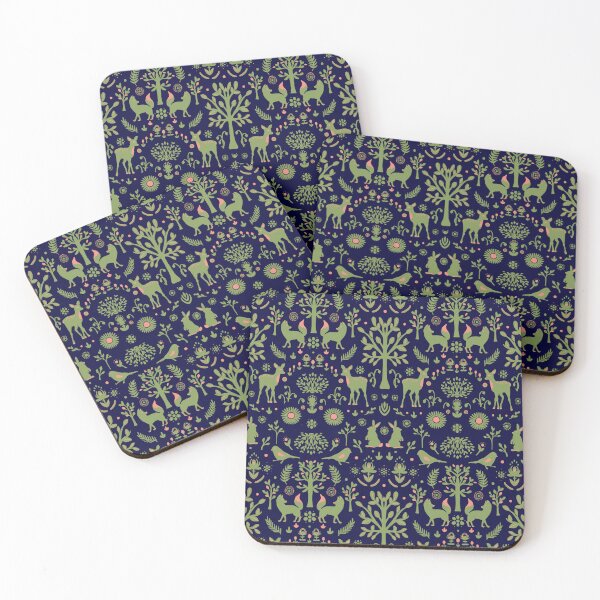 Item preview, Folk Art Night Woodland designed and sold by ECMazurDesign.